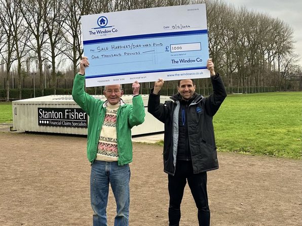 The Window Company Recycle and Reward donation to Sale Harriers