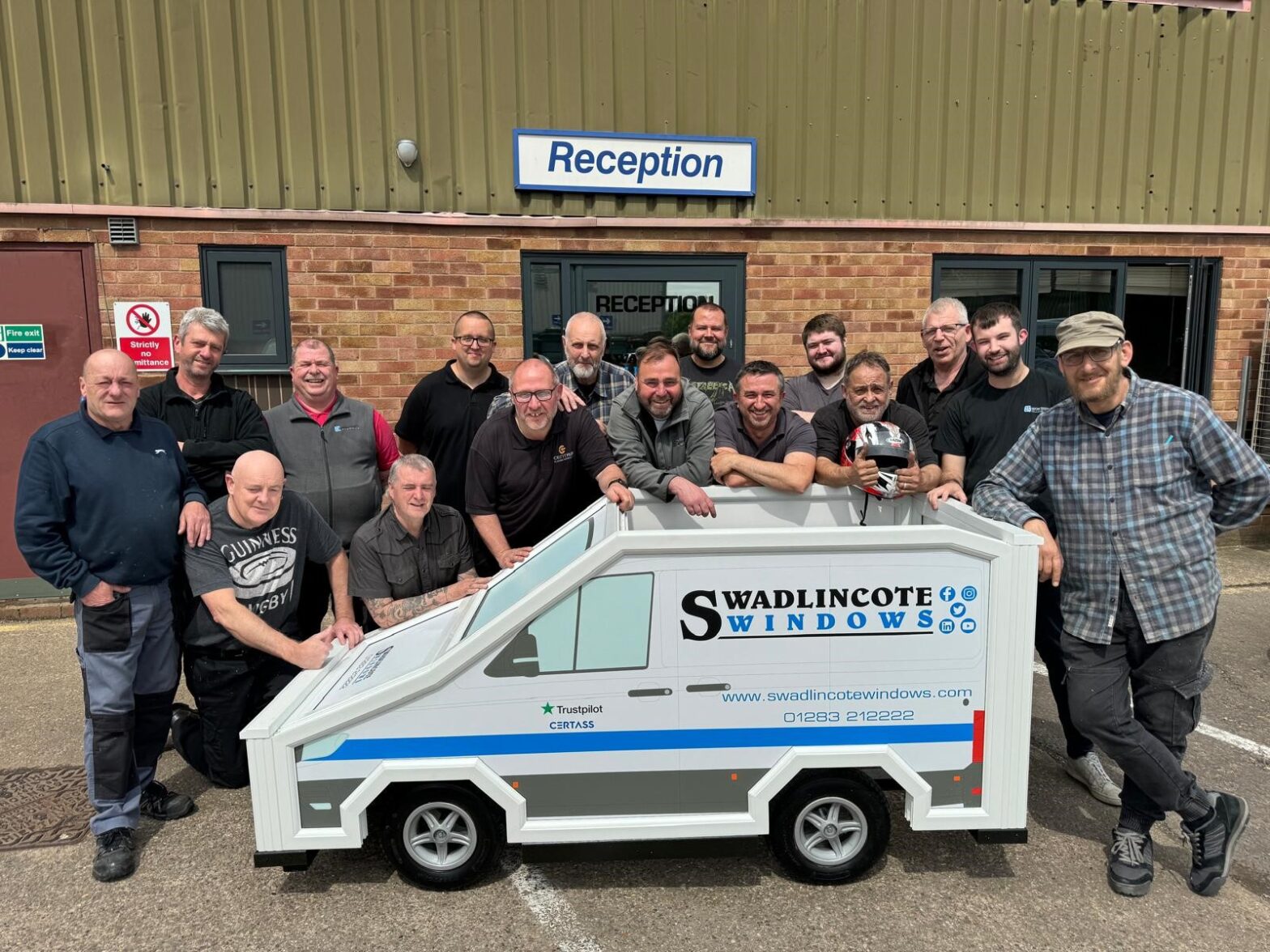 The Swadlincote Windows team at the Ashby Soapbox Derby 2025