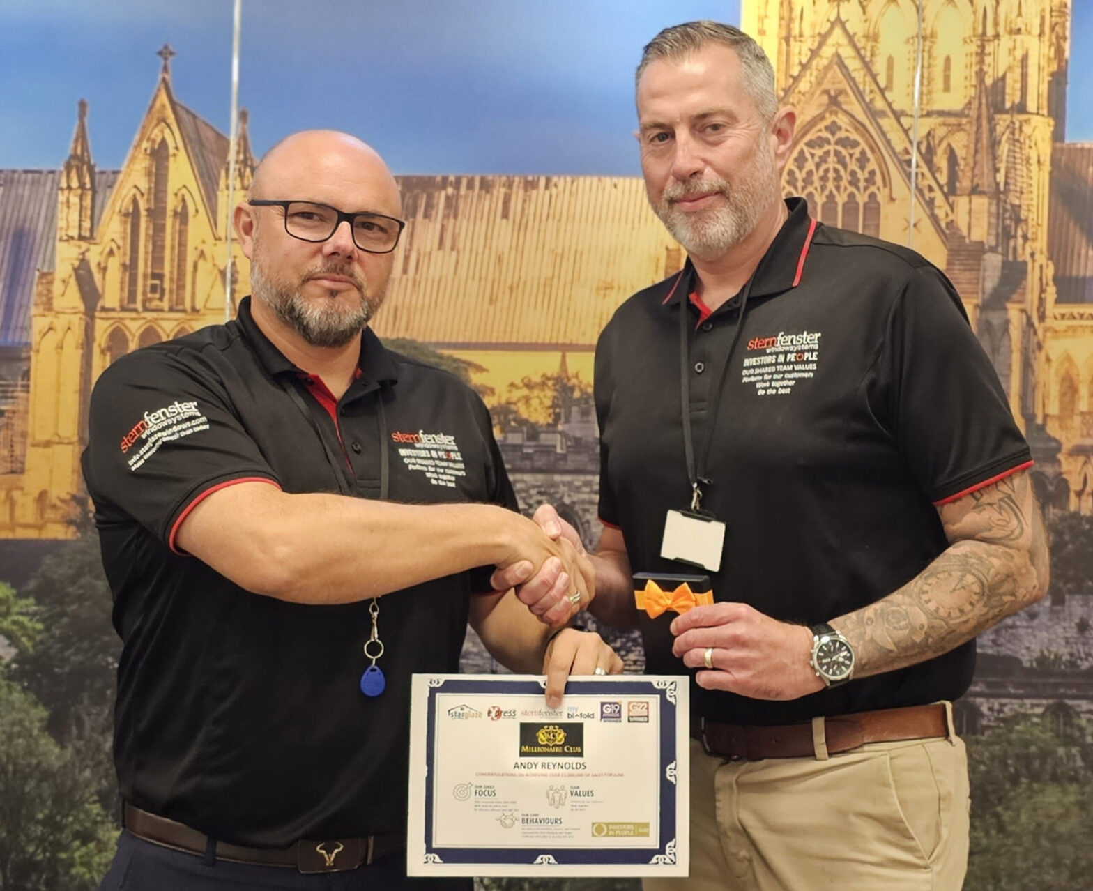 Andy Reynolds (right) with Sternfenster Sales Director, Nathan Court