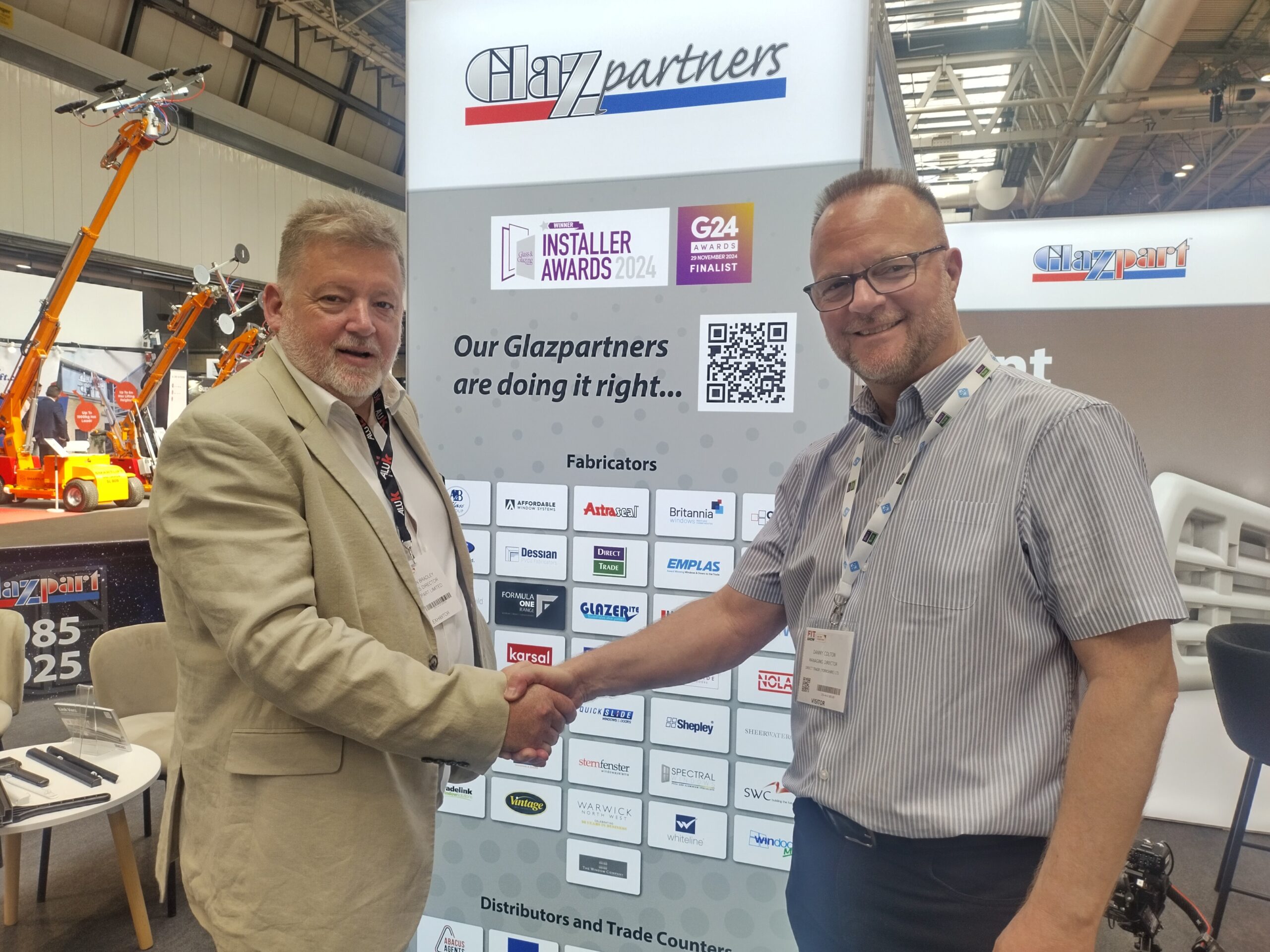 Dean Bradley of Glazpart with Danny Colton Managing Director of Direct Trade (Yorkshire)