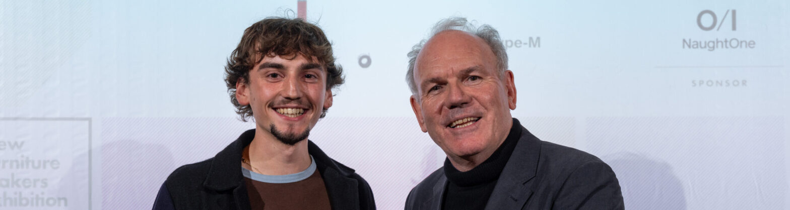Reuben Porter, a 2025 New Furniture Makers Award winner, with Rupert Senior