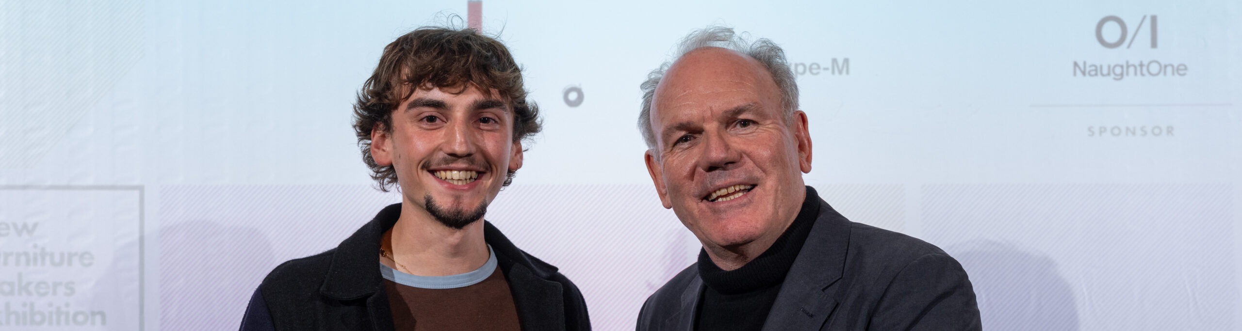Reuben Porter, a 2025 New Furniture Makers Award winner, with Rupert Senior
