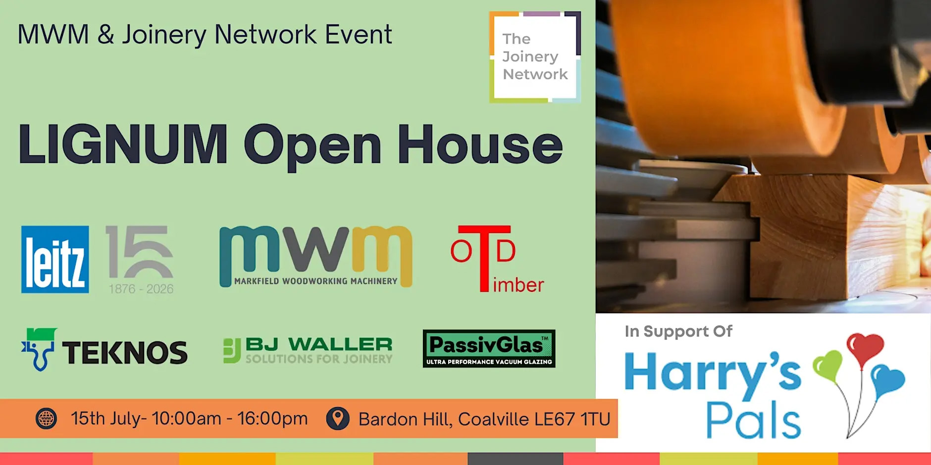 at Markfield Woodworking Machinery, Leitz Tooling and The Joinery Network event on Wednesday 15 July