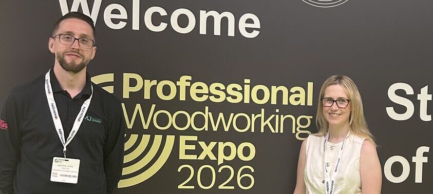 George Lewis and Rachael Lewis at the Professional Woodworking Expo 2026